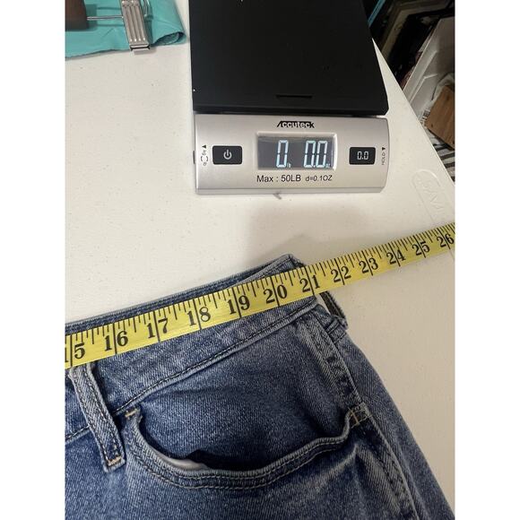 Hollister Ultra High-Rise Mom Jean Light Wash Size 21 L (W35-L29) Rhinestones - Picture 4 of 9